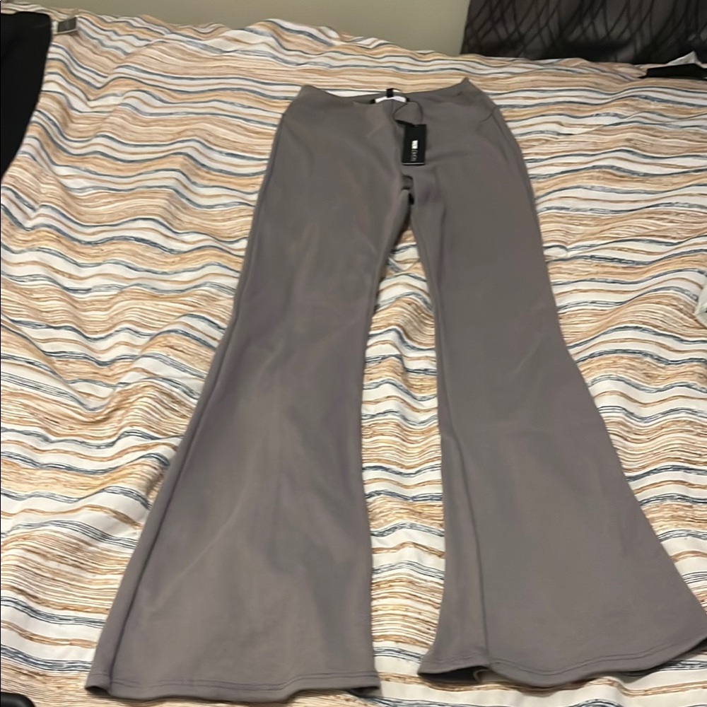Gray Flared Pants
